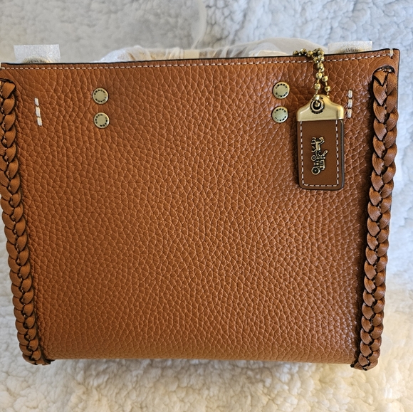 🎀Authentic Coach Rogue 20 With Braid. Pebble Leather/Brass/Burnished Amber✨️ - Picture 16 of 16